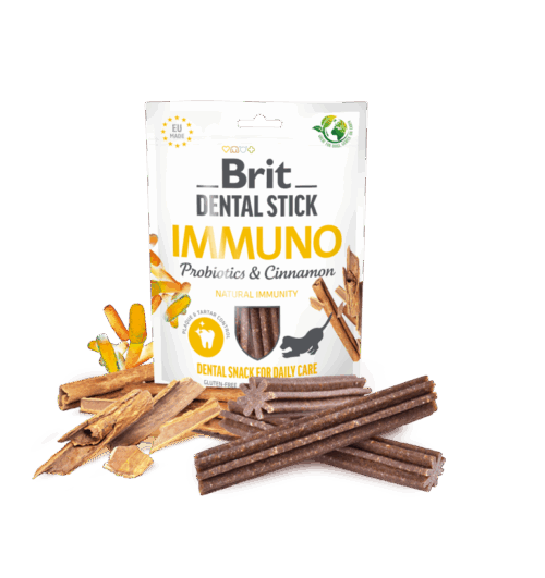 Brit Dental Stick Immuno with Probs & Cinnamon
