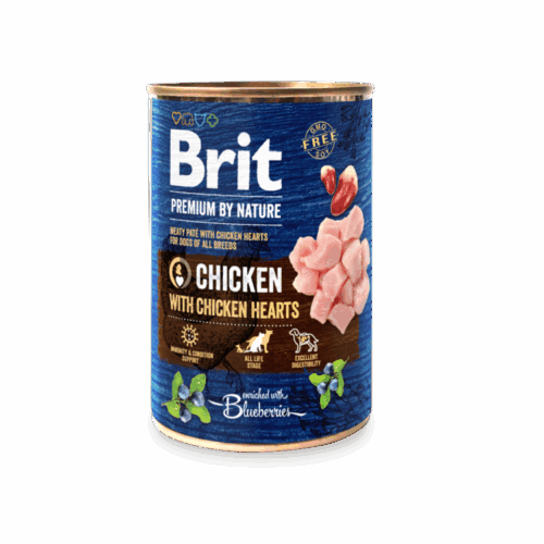 Brit Premium Cans Chicken with Hearts 400gr
