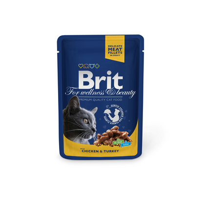 Brit Premium Cat Φακελάκι Chicken & Turkey 100gr