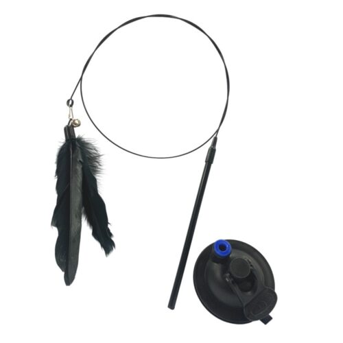 ΠΑΙΧΝΙΔΙ ΓΑΤΑΣ ΡΑΒΔΙ ΜΕ ΕΥΚΑΜΠΤΟ ΣΥΡΜΑ & ΦΤΕΡΑ ΜΑΥΡΟ 85cm (ΒΑΣΗ ΜΕ ΙΣΧΥΡΗ ΒΕΝΤΟΥΖΑ)